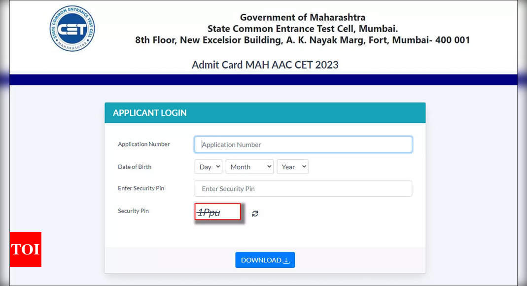 MAH AAC CET admit card 2023 released; download here – Times of India