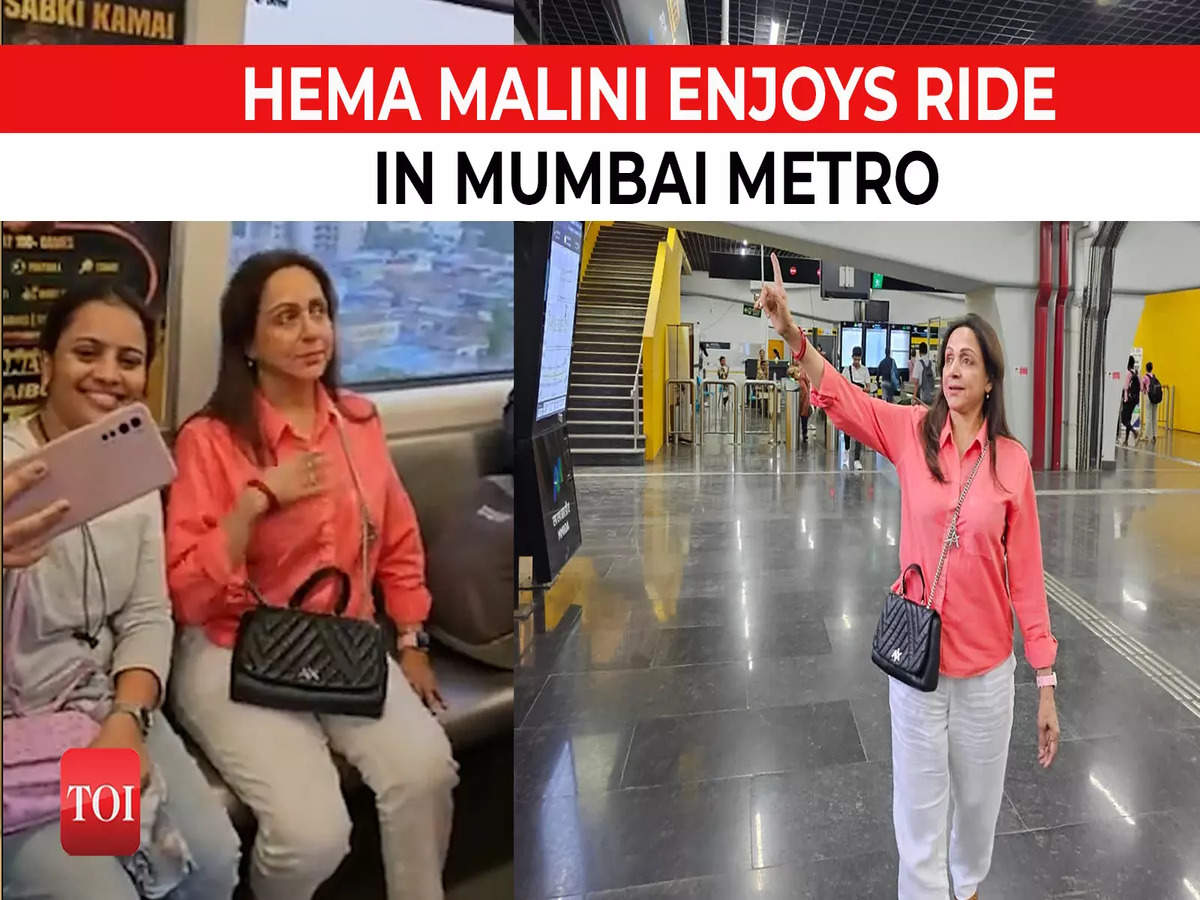 betrouwbaarheid Het koud krijgen Antecedent Hema Malini in Metro: Hema Malini travels by Mumbai Metro, takes commuters  by surprise | TOI Original - Times of India Videos