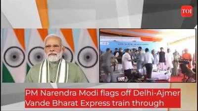 PM Narendra Modi flags off Delhi-Ajmer Vande Bharat Express train
