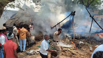 Two dead, five injured as gas cylinder explosion triggers fire near BRS party event in Telangana