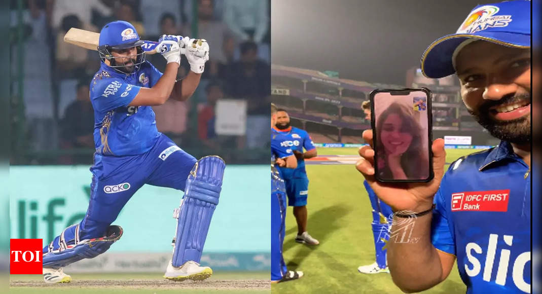 Rohit Sharma: WATCH: Viral video of Rohit Sharma’s conversation with wife Ritika soon after Mumbai Indians’ first win of the season | Cricket News – Times of India