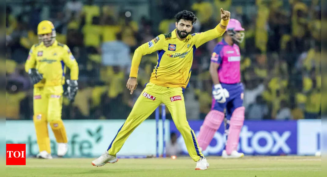 Ravindra Jadeja: WATCH: Ravindra Jadeja strikes twice to dismiss Devdutt Padikkal and Sanju Samson in the same over | Cricket News – Times of India