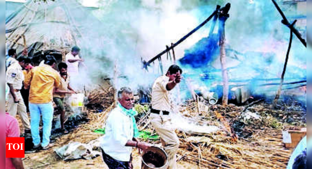 Brs Three killed as gas cylinder explodes near BRS event Hyderabad