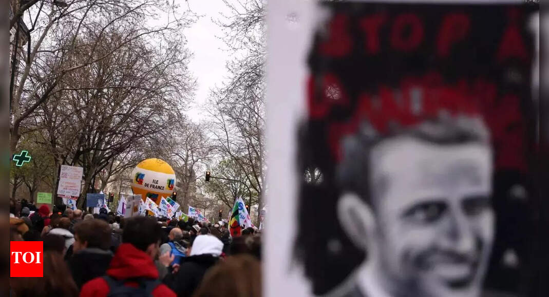 Last-ditch protests in France over Macron's pension reform - Times of India