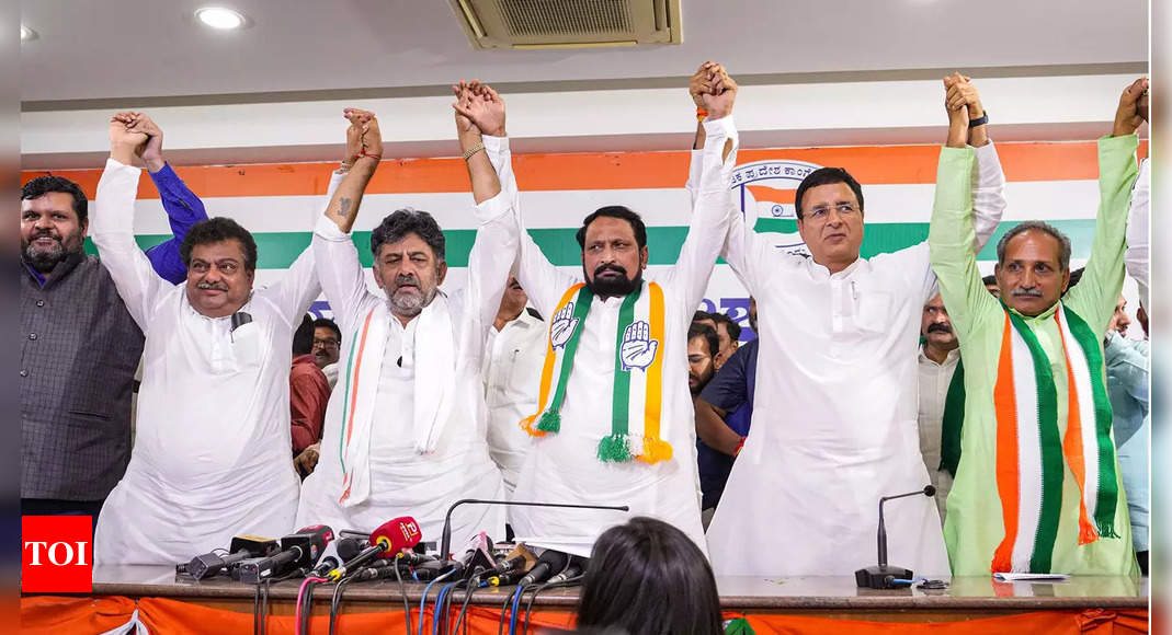Karnataka assembly elections 2023: Denied BJP ticket, former deputy CM Laxman Savadi joins Congress | India News – Times of India