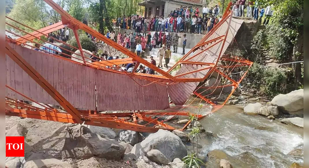 Udhampur:  50 injured as footbridge collapses in J&K’s Udhampur village during Baisakhi celebrations | India News – Times of India
