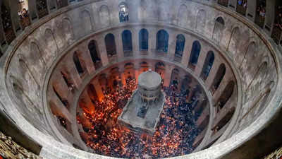 Orthodox Christians await Holy Light in Jerusalem under heavy police restrictions