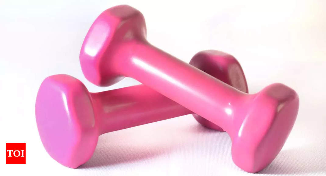 Basics Neoprene Workout Dumbbell Pink Set of 2 Weights 2