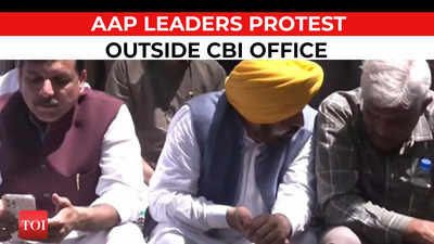 Delhi liquor scam case: AAP leaders stage protest outside CBI office