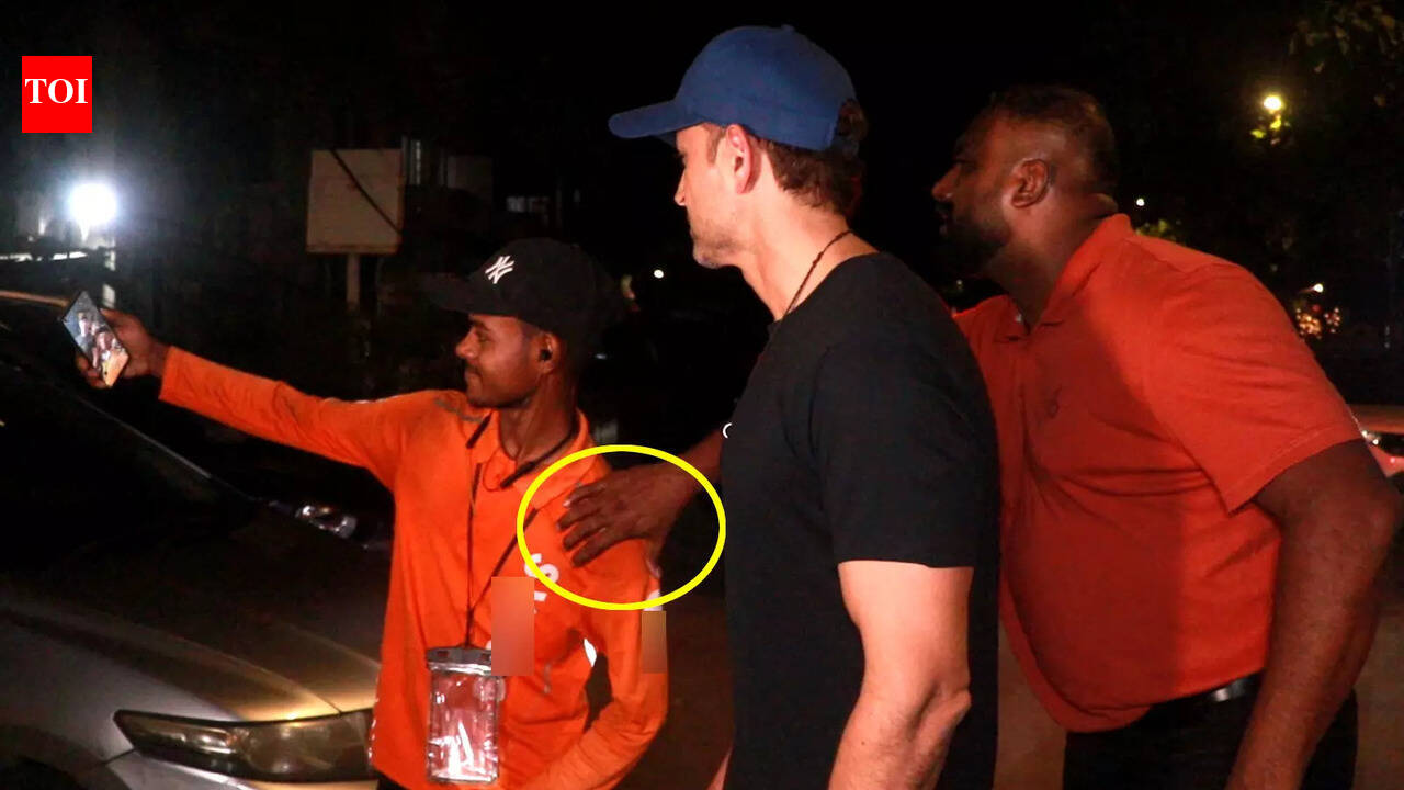 Video of Hrithik Roshan's bodyguard pushing a delivery boy trying to ...