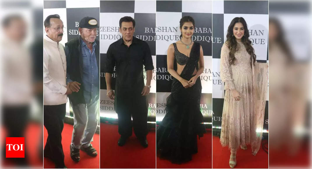 Salman Khan, Salim Khan, Pooja Hegde, Nargis Fakhri: Bollywood celebs arrive for Baba Siddique’s Iftar party – Times of India