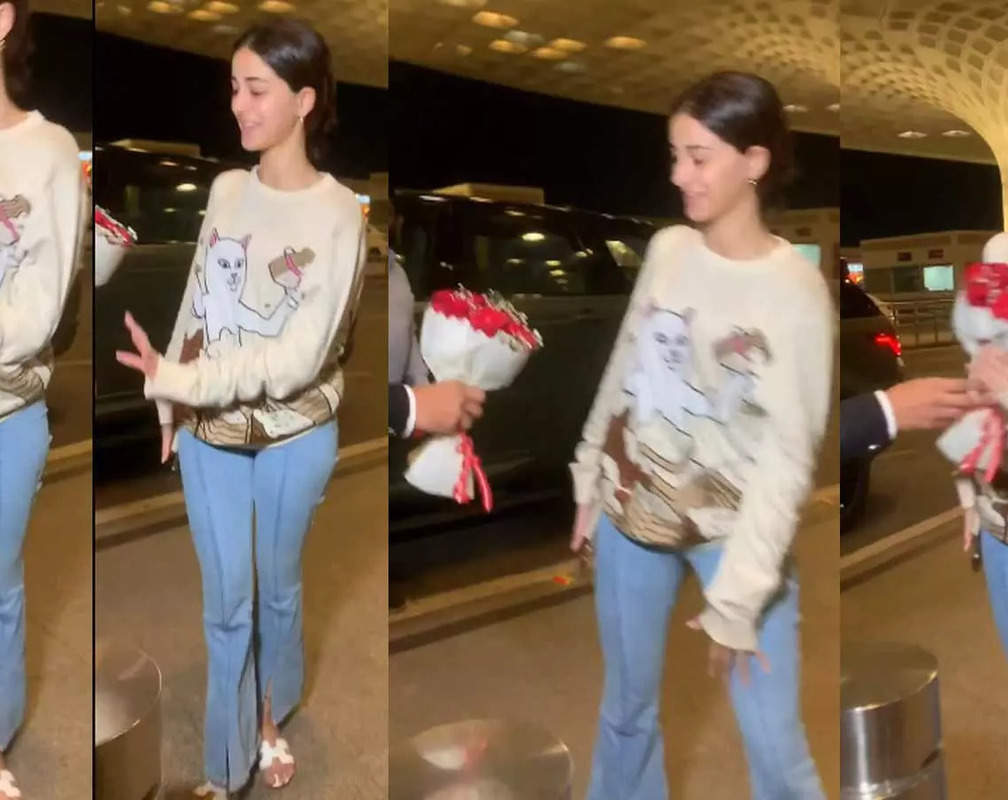 
Ananya Panday says NO to bouquet of roses from a fan, accepts it with big SMILE later

