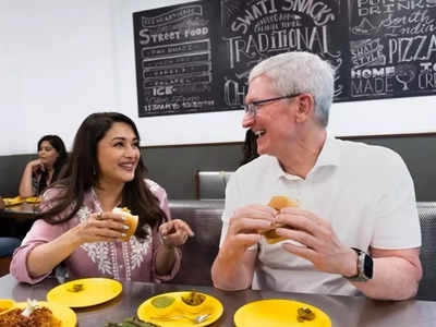 Madhuri Dixit gorges on vada pav with Apple CEO Tim Cook, see pic