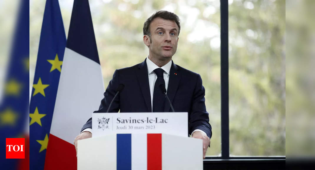 French President Emmanuel Macron defends pension reform, ‘regrets’ no consensus – Times of India