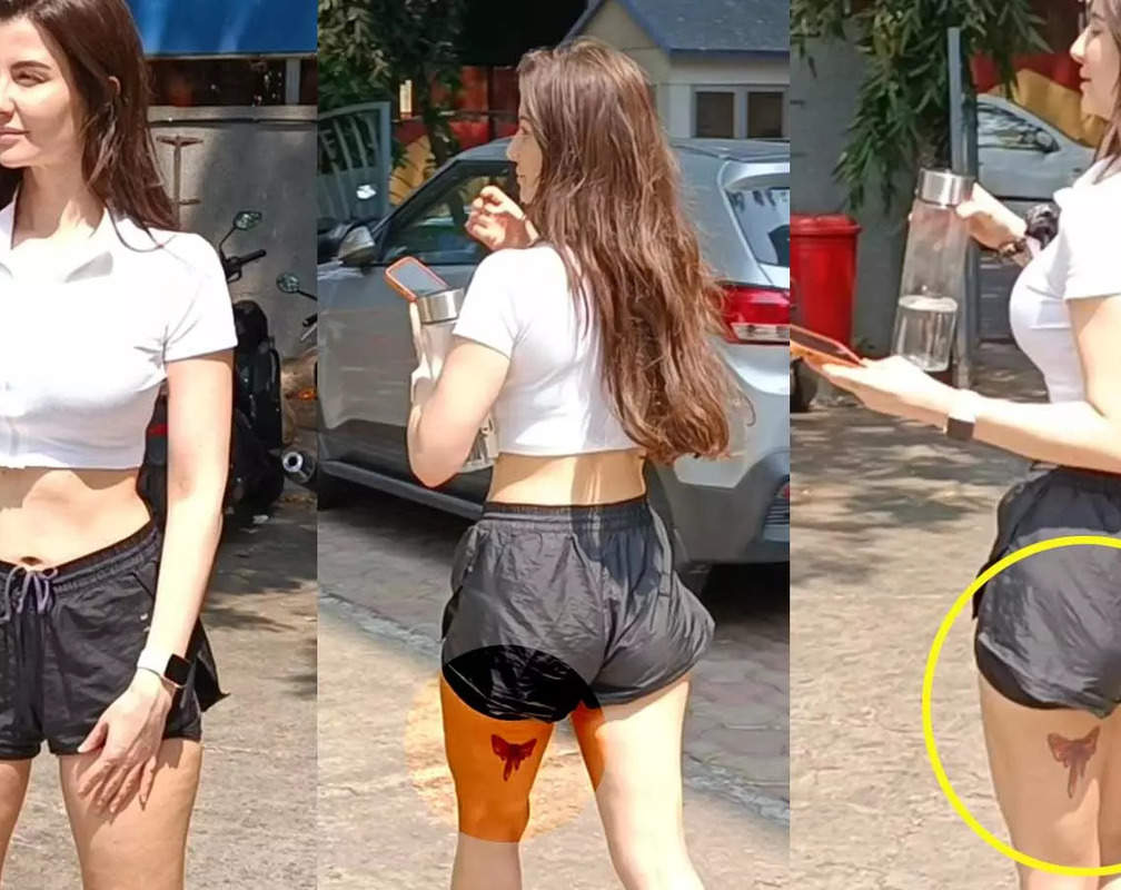 
Arbaaz Khan's girlfriend Giorgia Andriani wears gym shorts, shows off her tattoo on left thigh!
