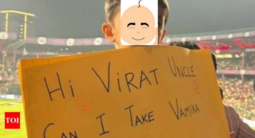 Cute" boy holding placard asking Virat Kohli's permission to take his  daughter on date angers netizens - Times of India