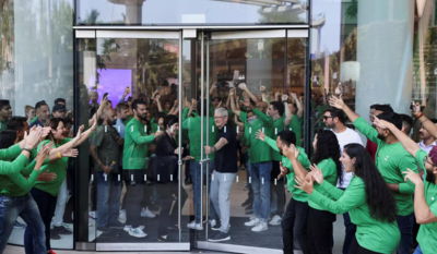 Tim Cook opens gate to Apple's first-ever store in India