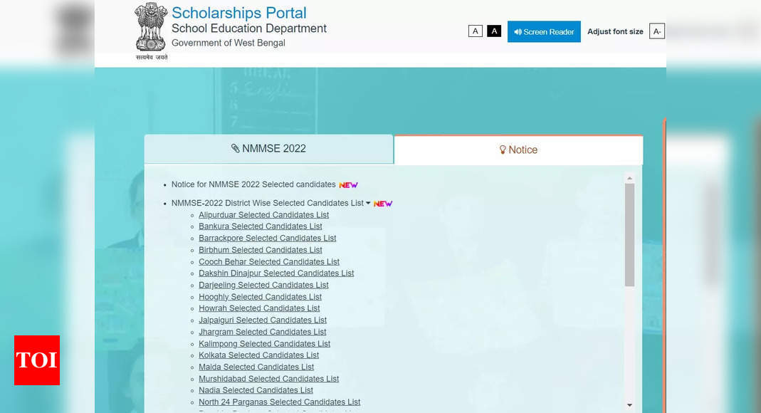 NMMS 8th Result 2023: West Bengal NMMS 8th Result 2023 Out on scholarships.wbsed.gov.in, result link here – Times of India