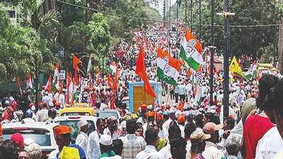 Laxmi Hebbalkar, Ramesh Jarkiholi and Laxman Savadi file nominations in Belagavi