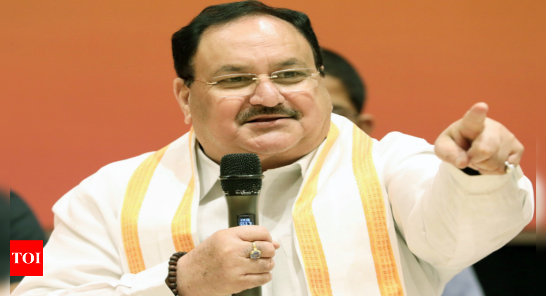 JP Nadda says Congress means commission, corruption, criminalisation | India News – Times of India