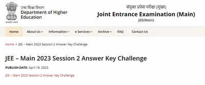 JEE Main Answer Key 2023 for Session 2 released on jeemain.nta.nic.in, raise objections till April 21