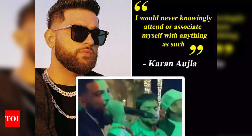 Karan Aujla breaks his silence on the viral video that featured Lawrence Bishnoi’s brother Anmol Bishnoi dancing by his side at a wedding show; says “I would never knowingly attend or associate myself with anything as such” – Times of India