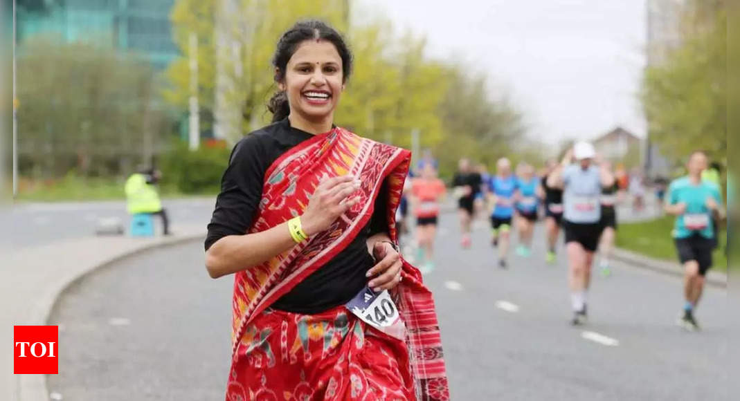 WATCH: UK-based Odisha woman goes viral with saree-clad marathon run | More sports News – Times of India