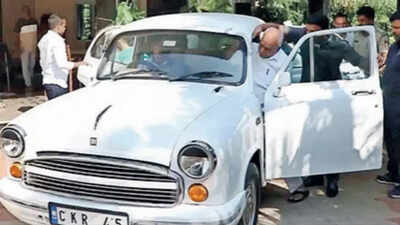 BS Yediyurappa travels in his ‘lucky’ Amby