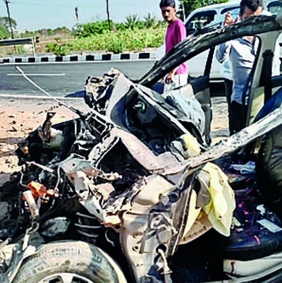Four killed in car-tractor collision near Padadhari