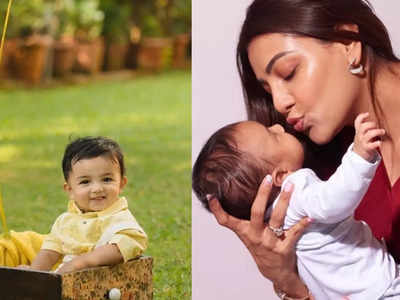 Pics: Kajal Aggarwal celebrates her son Neil's 1st birthday; Hansika, Rakul Preet, and others pour in wishes