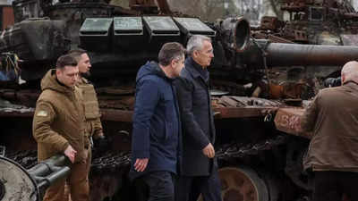 NATO chief visits Ukraine for 1st time since Russia invaded