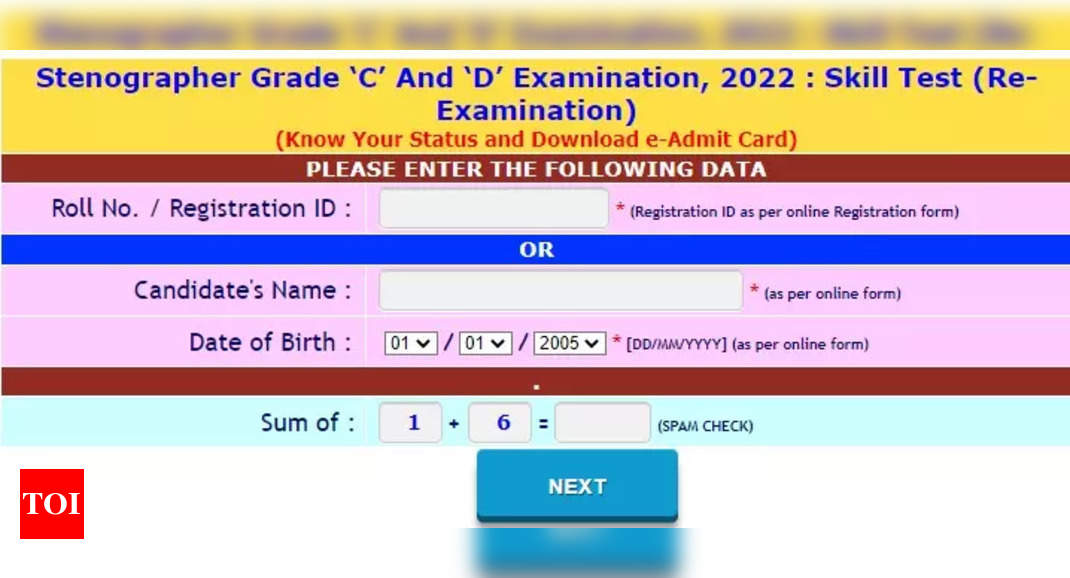 Ssc Stenographer Skill Test Admit Card 2023 Released On For