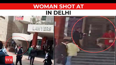 Caught on cam: Woman injured in firing on Saket court premises in Delhi
