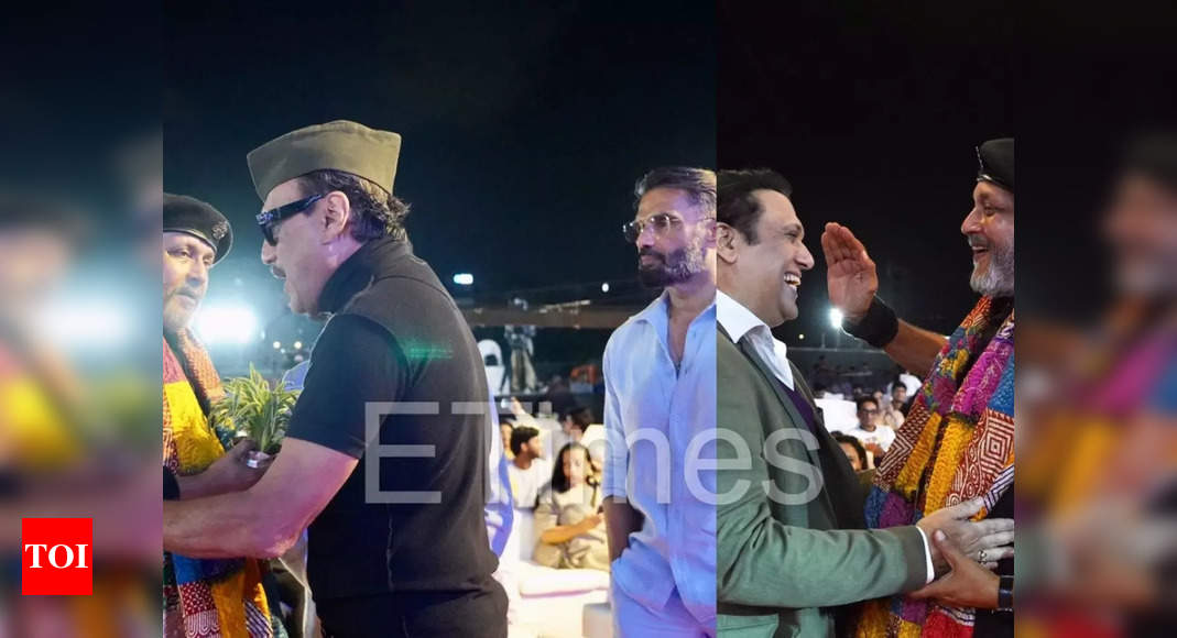 Jackie Shroff, Govinda, Suniel Shetty attend a pre-release event of Mithun Chakraborty’s son Namashi Chakraborty – Pics inside – Times of India