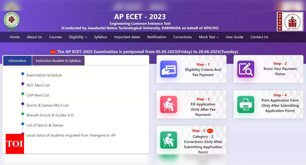 AP ECET 2023 परीक्षा स्थगित: AP ECET 2023 परीक्षा स्थगित, यहां देखें संशोधित कार्यक्रम – टाइम्स ऑफ इंडिया