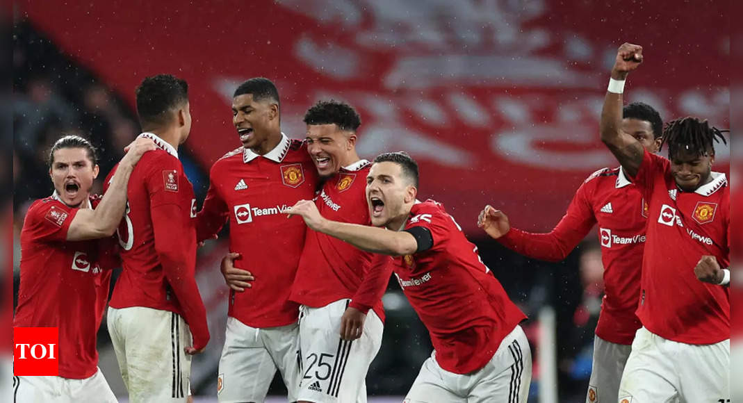 Manchester United beat Brighton on penalties to set up FA Cup final against Manchester City | Football News – Times of India