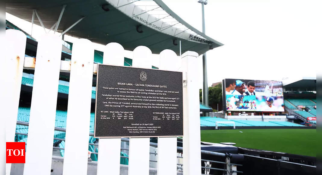 Sachin Tendulkar, Brian Lara honoured with gates at Sydney Cricket Ground | Cricket News – Times of India