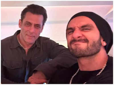 Salman Khan and Ranveer Singh pose for a cool selfie as they jet out to Dubai