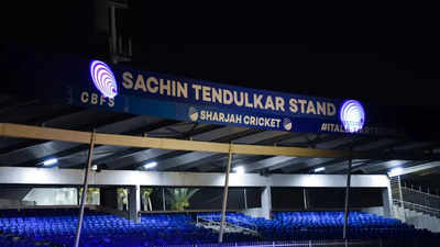West stand at the Sharjah cricket stadium named after Sachin Tendulkar