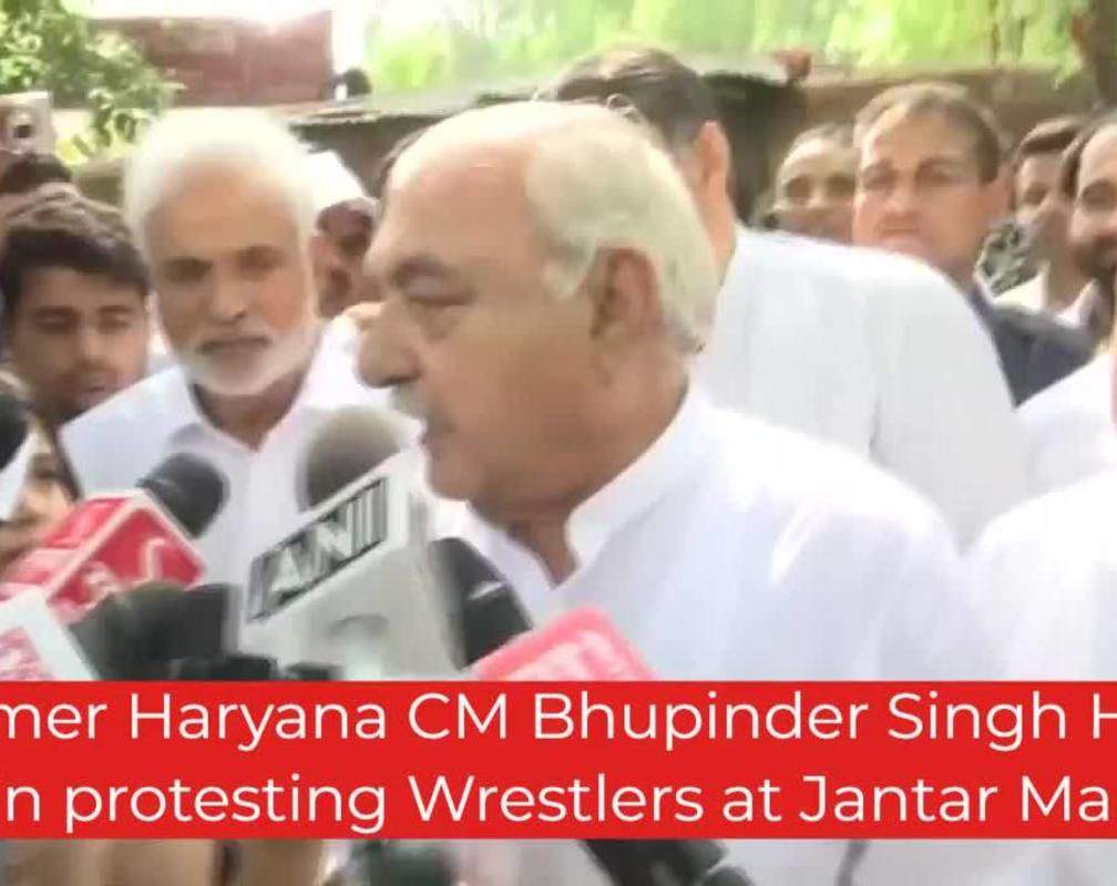 
Former Haryana CM Bhupinder Singh Hooda join protesting Wrestlers at Jantar Mantar, Delhi
