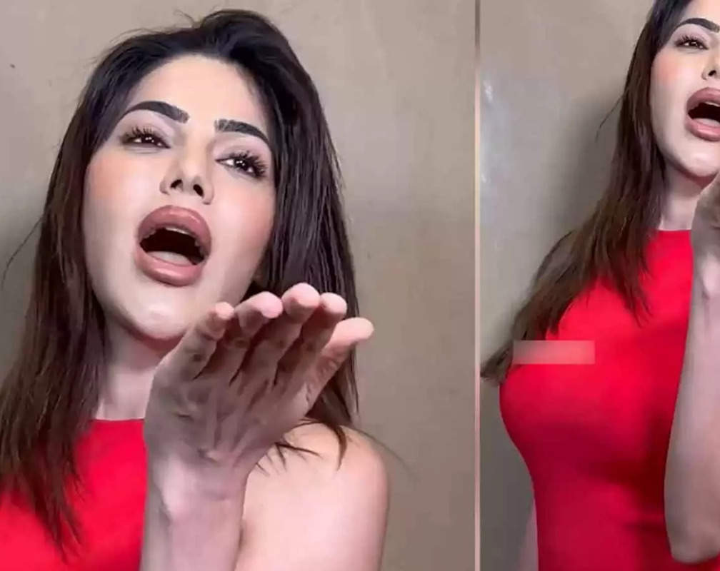 
Nikki Tamboli stuns in figure-hugging fiery red dress, almost bumps into the wall
