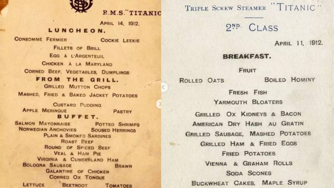 111 year old Titanic's menu revealed: This is what the 1st, 2nd and 3rd  class passengers ate - Times of India