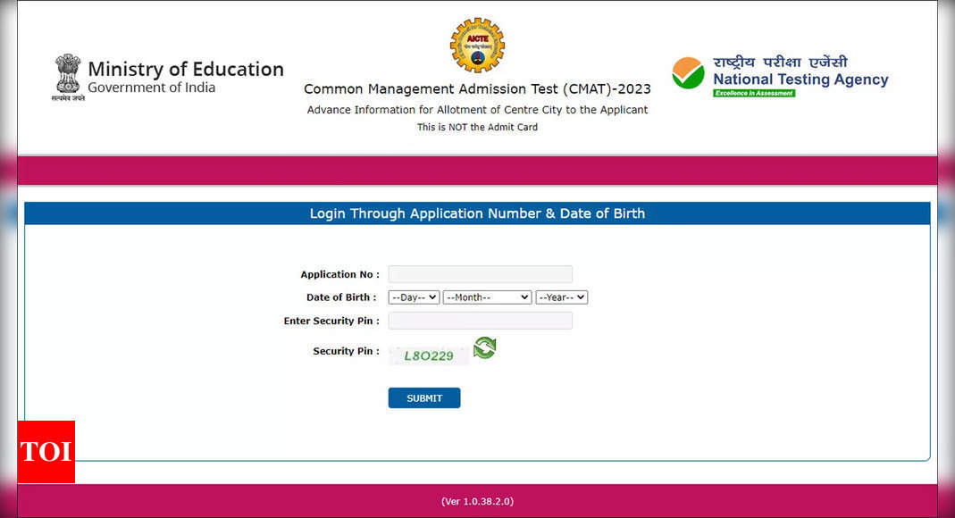 NTA releases exam city intimation slip for CMAT 2023, check here – Times of India