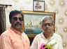 Anand with JDU leader Lalan Singh