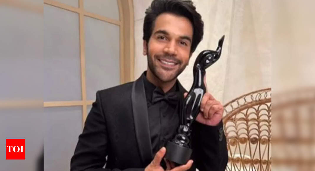 Rajkummar Rao poses with his Filmfare Best Actor trophy, thanks his love Patralekha and the team of ‘Badhaai Do’ – Times of India