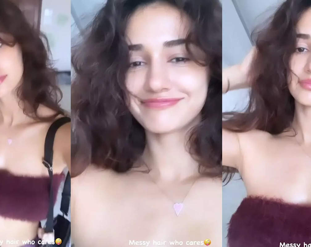 
Disha Patani flaunts her glamorous look in a wine-coloured strapless furry bralette; fans shower love
