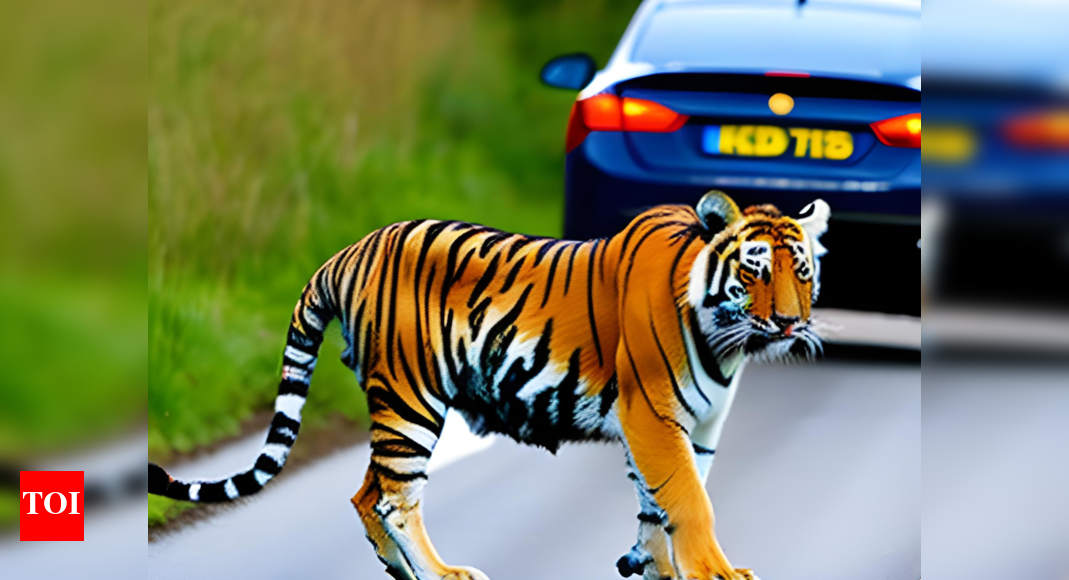 Tiger and cubs crossing road safely: IFS officer urges drivers to be ...