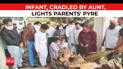 Carried by aunt, 8-month-old lights funeral pyre of parents killed in Ludhiana gas leak tragedy