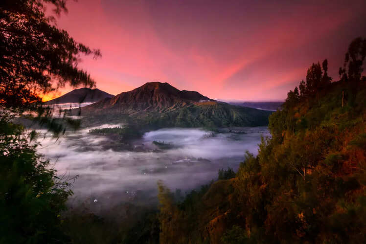 Sight of Mt Batur from Kintamani