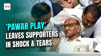 Watch: How NCP workers, leaders reacted after Sharad Pawar stepped down
